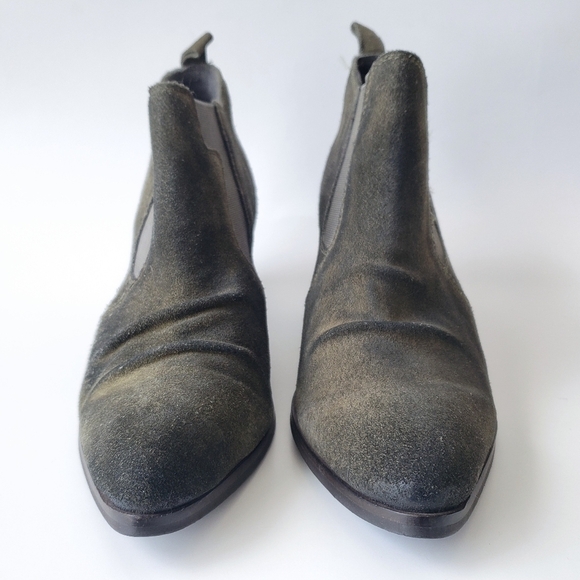 Matisse Olive Green Suede Wilkins Western Block Heel Ankle Boots Size 7.5 - Picture 4 of 7